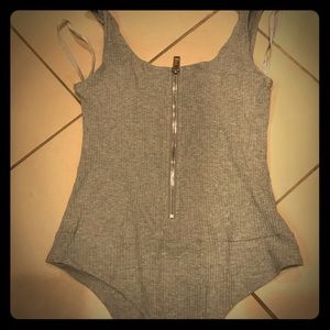 Gray  Bodysuit